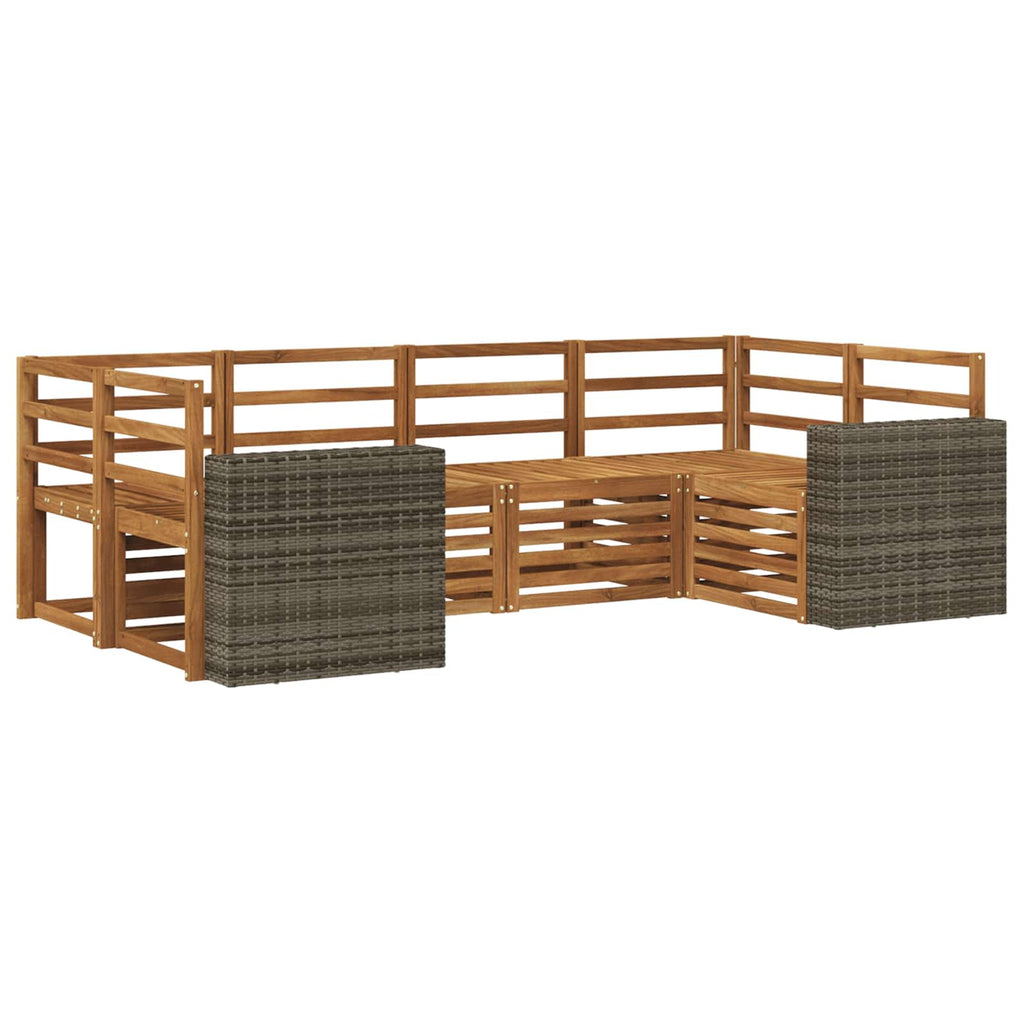 Ecksofa Set 6 pcs Natur Massivholz Akazie