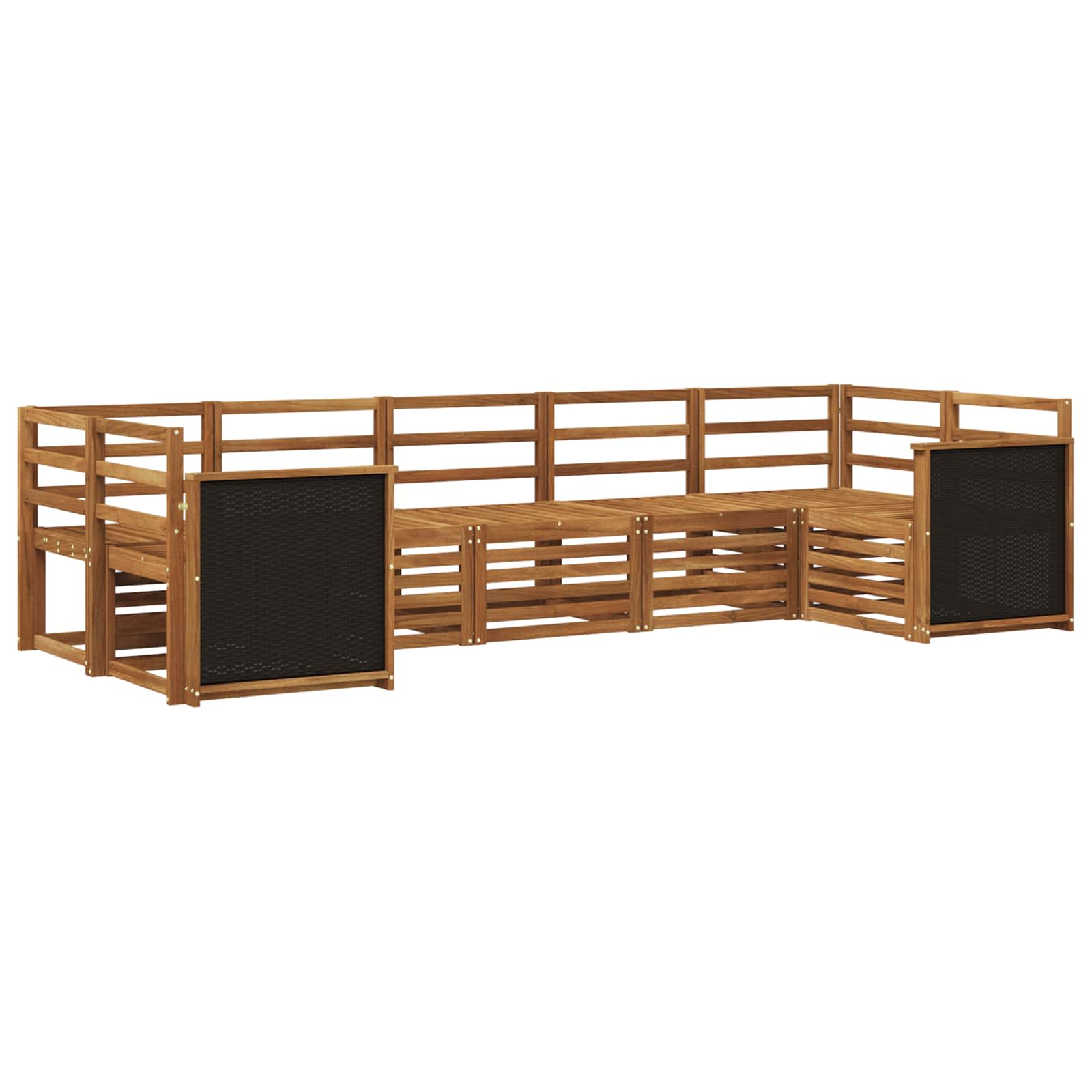 Ecksofa Set 6 pcs Natur Massivholz Akazie