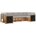Ecksofa Set mit Kissen 6 pcs Natürlich und Hellgrau