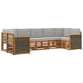 Ecksofa Set mit Kissen 6 pcs Natürlich und Hellgrau