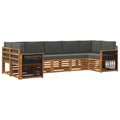 Ecksofa Set mit Kissen 6 pcs Natur und Anthrazit