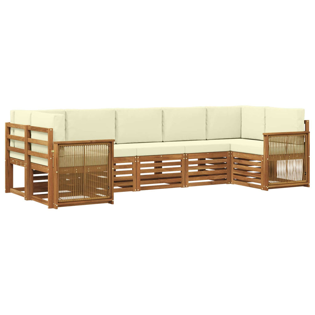 Ecksofa Set mit Kissen 6 pcs Natur und Creme