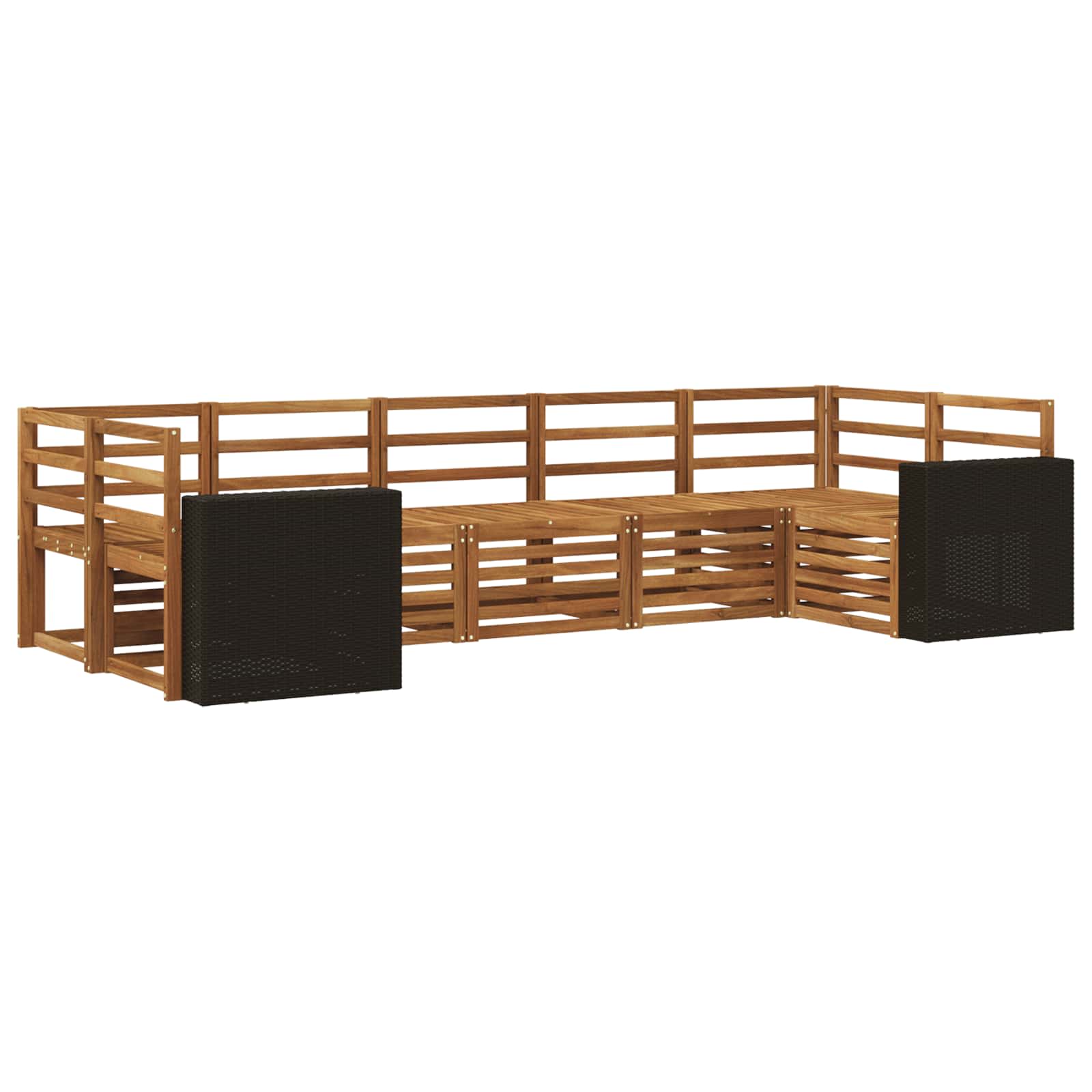 Ecksofa Set 7 pcs Natur Massivholz Akazie