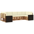 Ecksofa Set mit Kissen 7 pcs Natur und Creme Polyester
