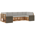 Ecksofa Set mit Kissen 7 pcs Natürlich und Hellgrau Polyester