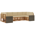 Ecksofa Set mit Kissen 7 pcs Natur und Beige Polyester