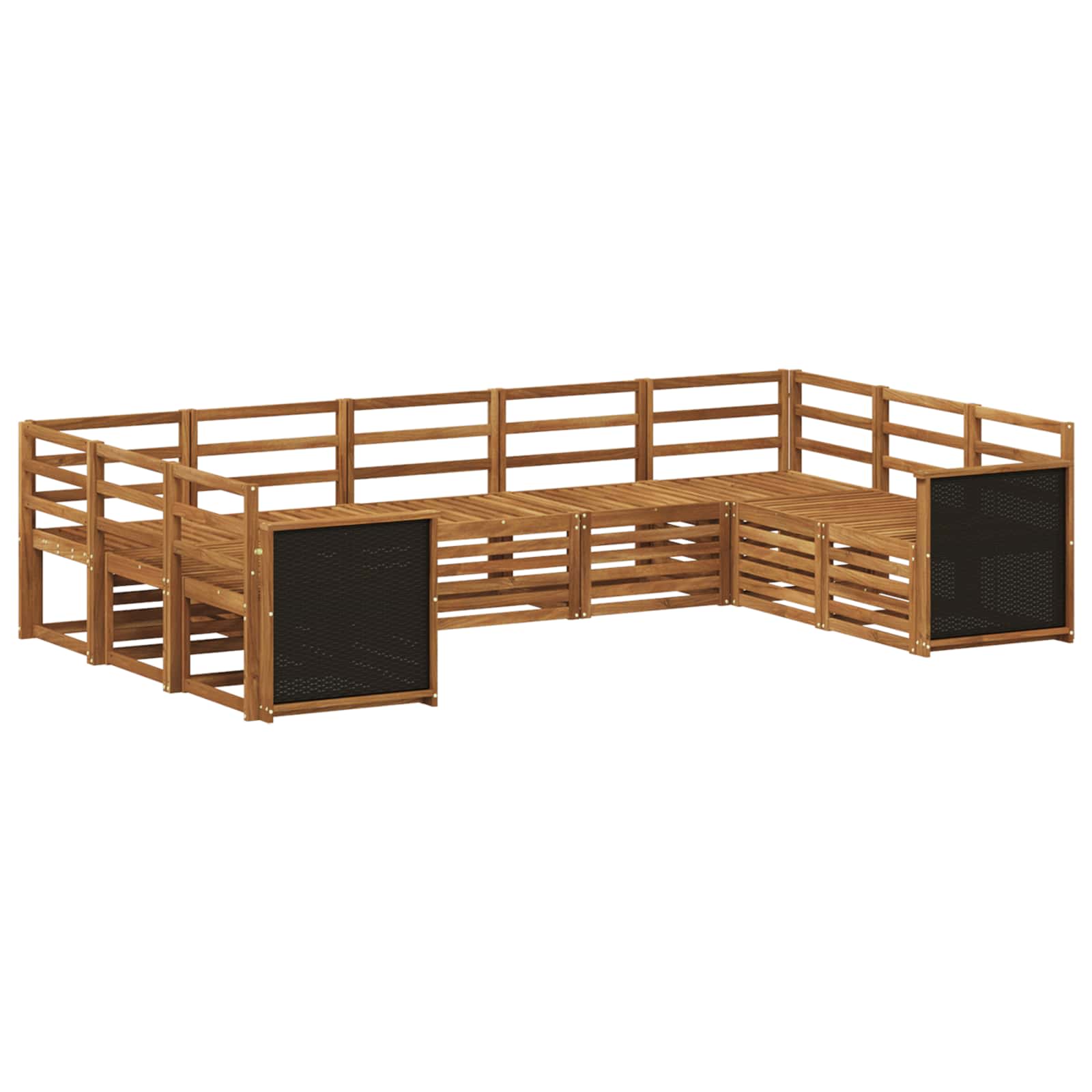Ecksofa Set 7 pcs Natur Massivholz Akazie