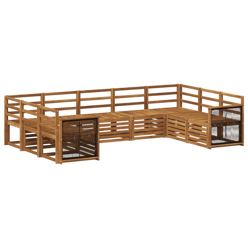 Ecksofa Set 7 pcs Natur Massivholz Akazie