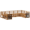 Ecksofa Set 7 pcs Natur Massivholz Akazie