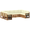 Ecksofa Set mit Kissen 7 pcs Natur und Creme