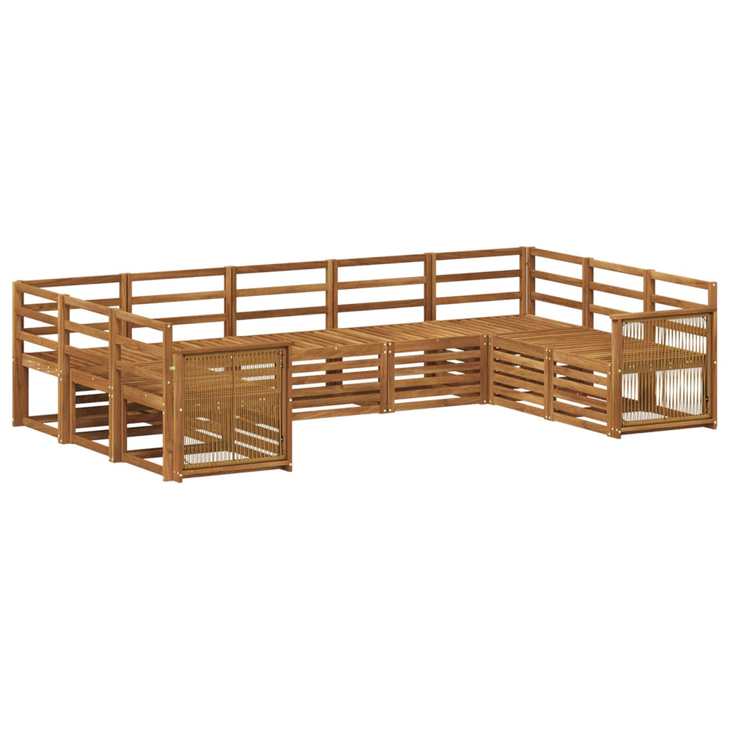 Ecksofa Set 7 pcs Natur Massivholz Akazie