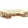 Ecksofa Set mit Kissen 7 pcs Natur und Creme