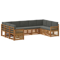 Ecksofa Set mit Kissen 7 pcs Natur und Anthrazit