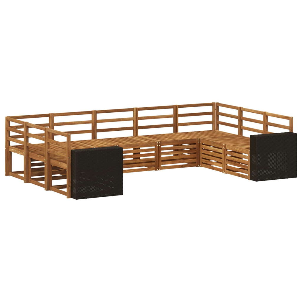Ecksofa Set 9 pcs Natur Massivholz Akazie