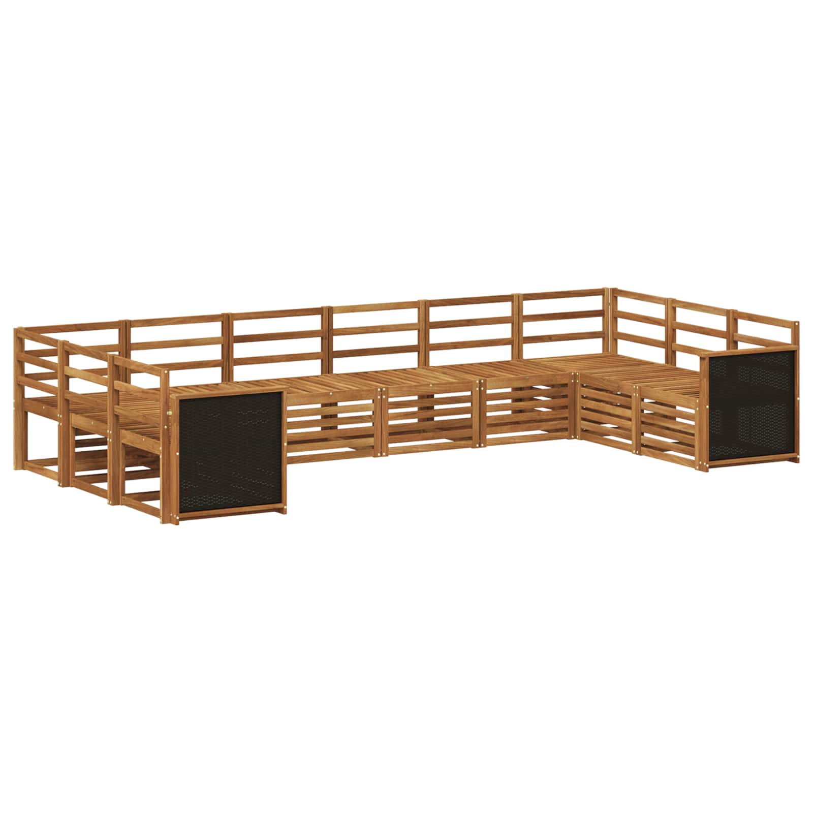Ecksofa Set 7 pcs Natur Massivholz Akazie