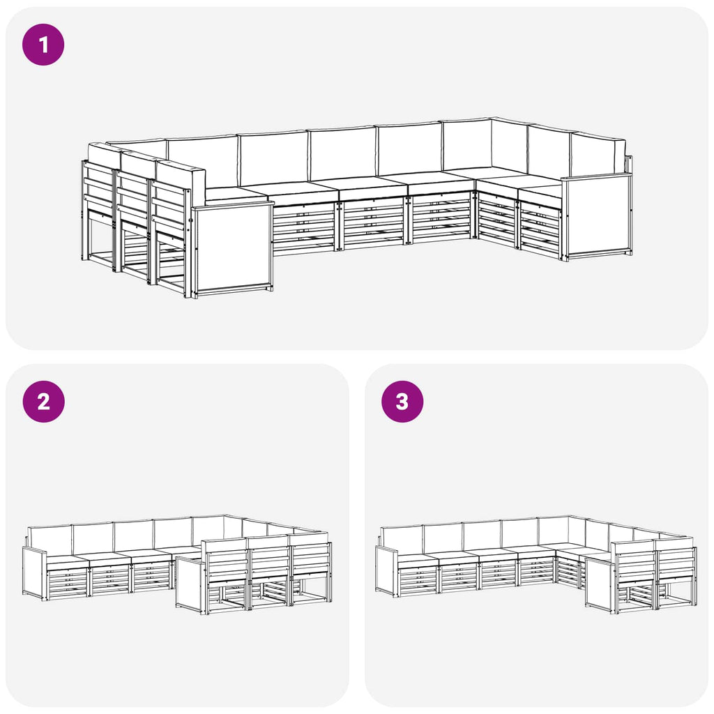 Ecksofa Set mit Kissen 7 pcs Natur und Anthrazit