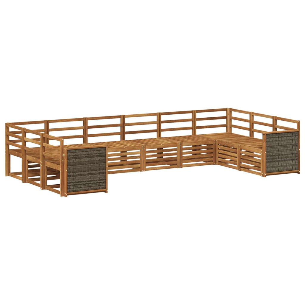 Ecksofa Set 7 pcs Natur Massivholz Akazie