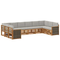 Ecksofa Set mit Kissen 7 pcs Natürlich und Hellgrau
