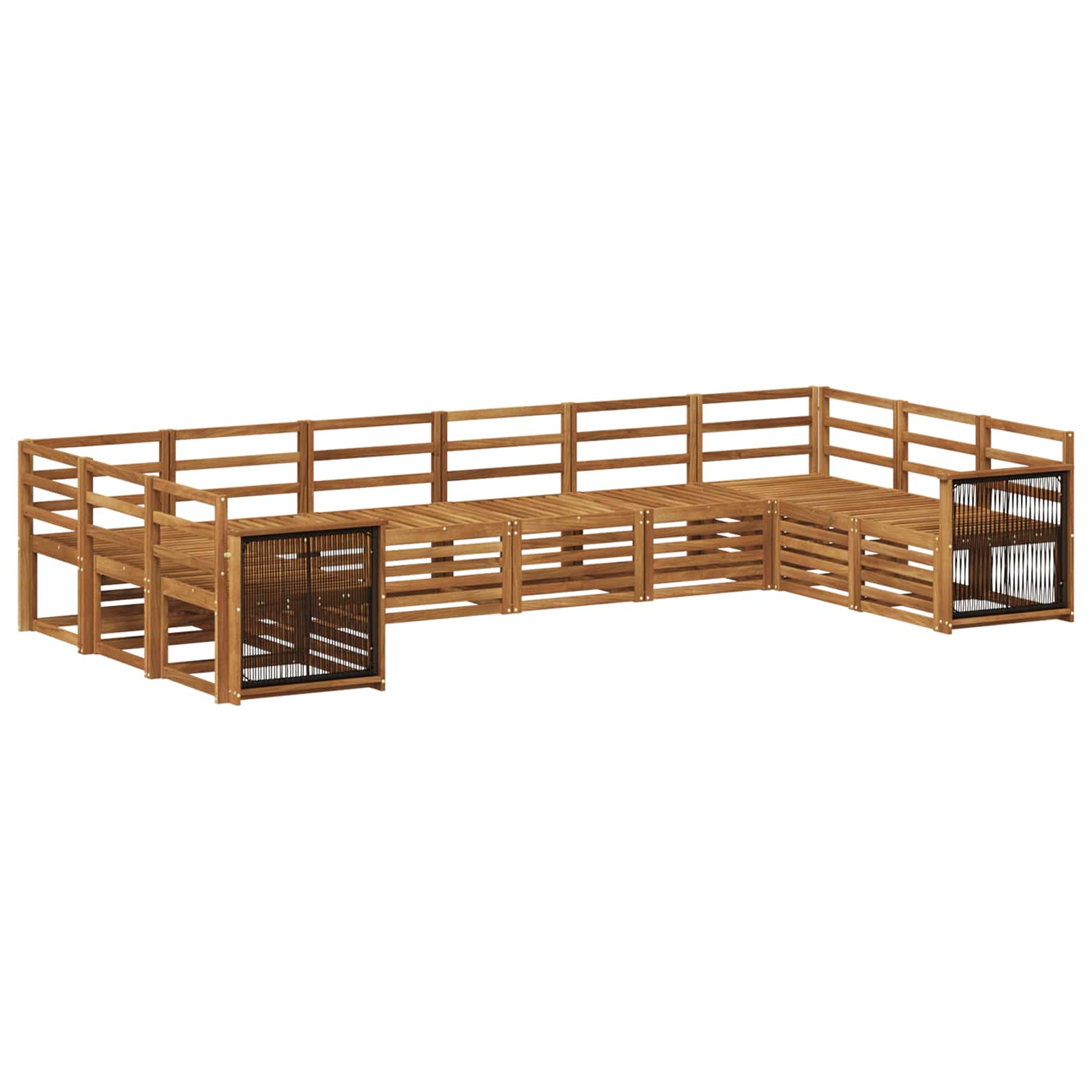 Ecksofa Set 7 pcs Natur Massivholz Akazie