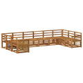 Ecksofa Set 7 pcs Natur Massivholz Akazie