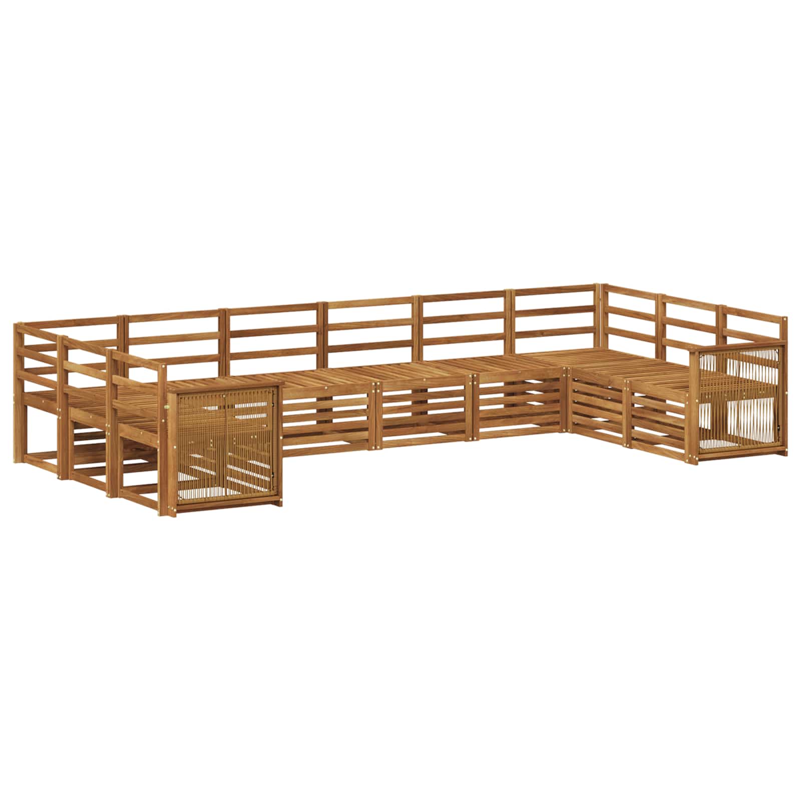 Ecksofa Set 7 pcs Natur Massivholz Akazie