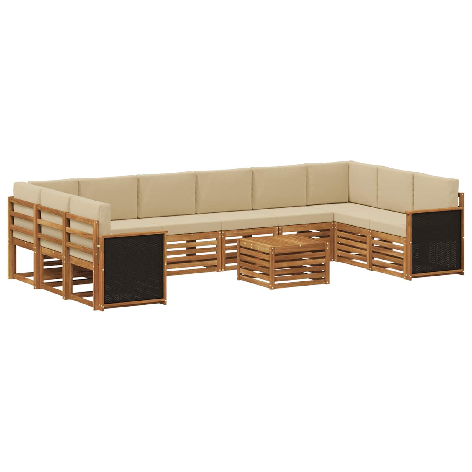 Outdoor-Sofagarnitur mit Kissen 8 pcs Natur