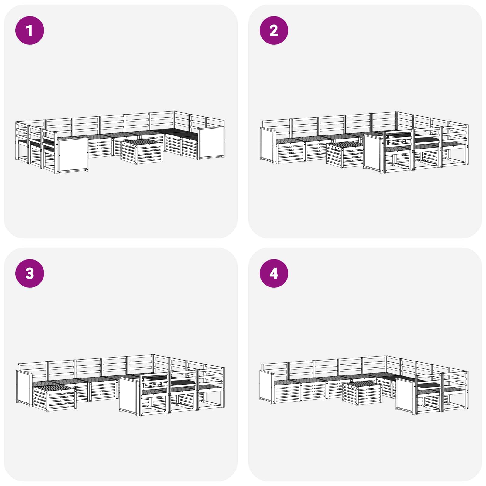 Outdoor-Sofagarnitur 8 pcs Natur Massivholz Akazie