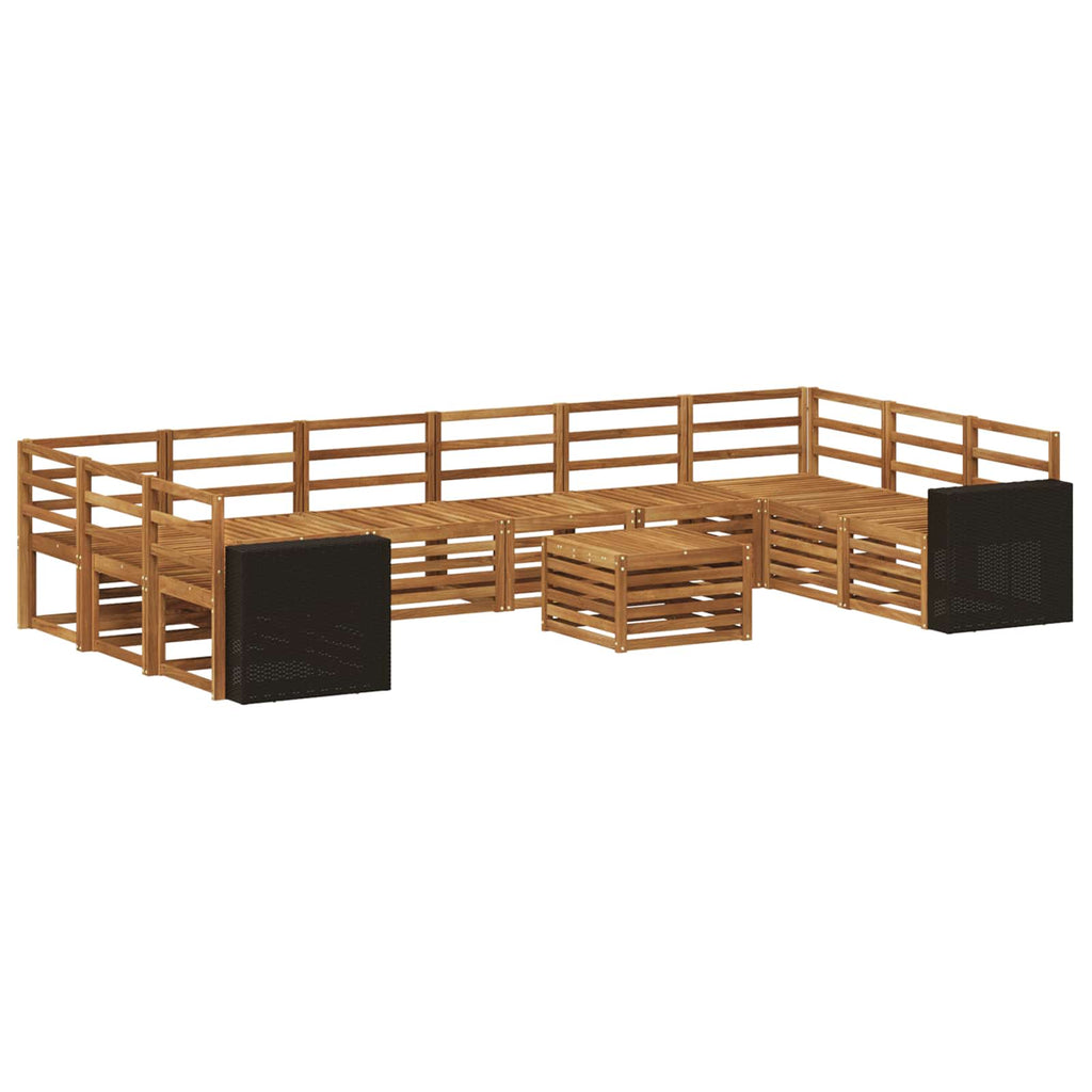 Outdoor-Sofagarnitur 11 pcs Natur Massivholz Akazie