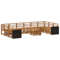 Outdoor-Sofagarnitur 11 pcs Natur Massivholz Akazie