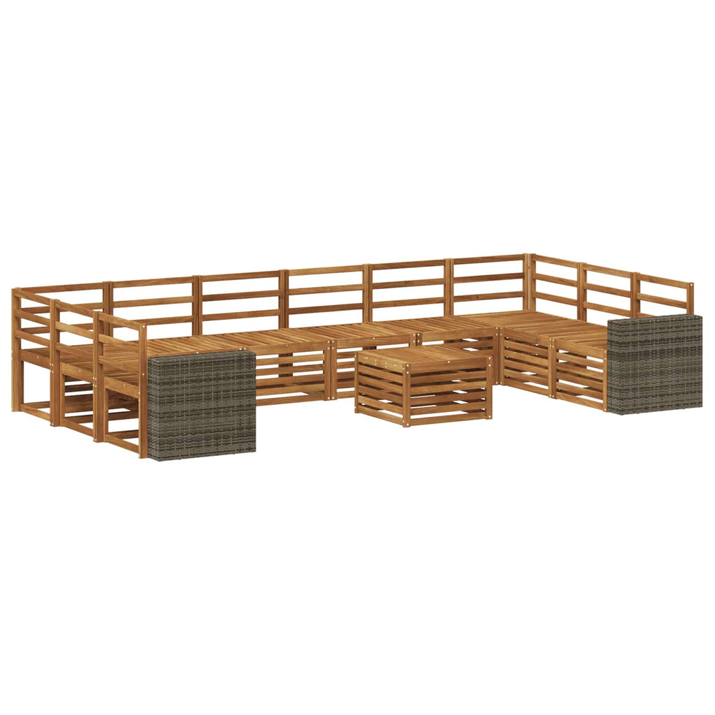Outdoor-Sofagarnitur 11 pcs Natur Massivholz Akazie