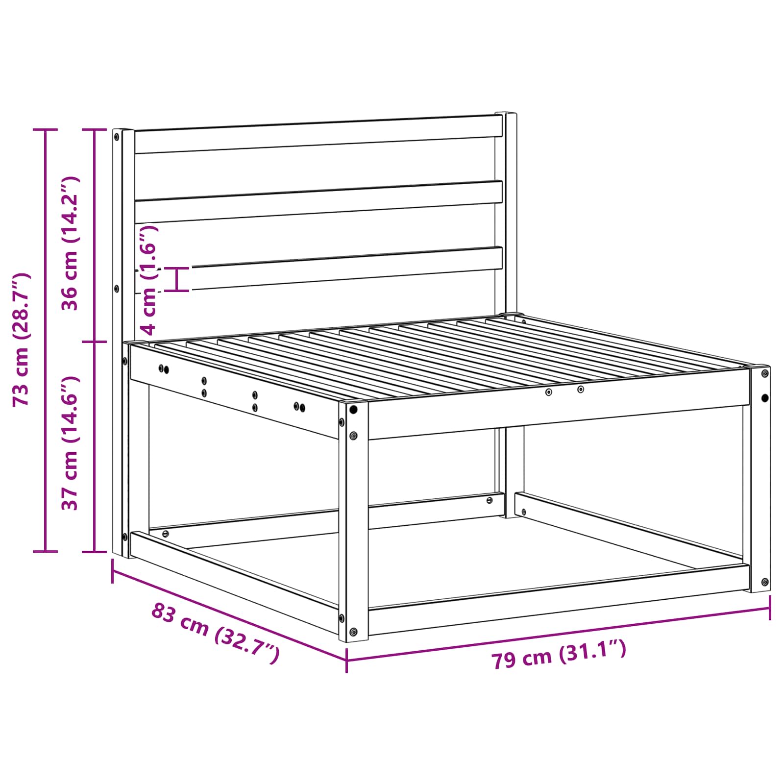 Outdoor-Sofagarnitur 3 pcs Natur Massivholz Akazie