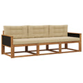Outdoor-Sofagarnitur mit Kissen 3 pcs Natur und Beige