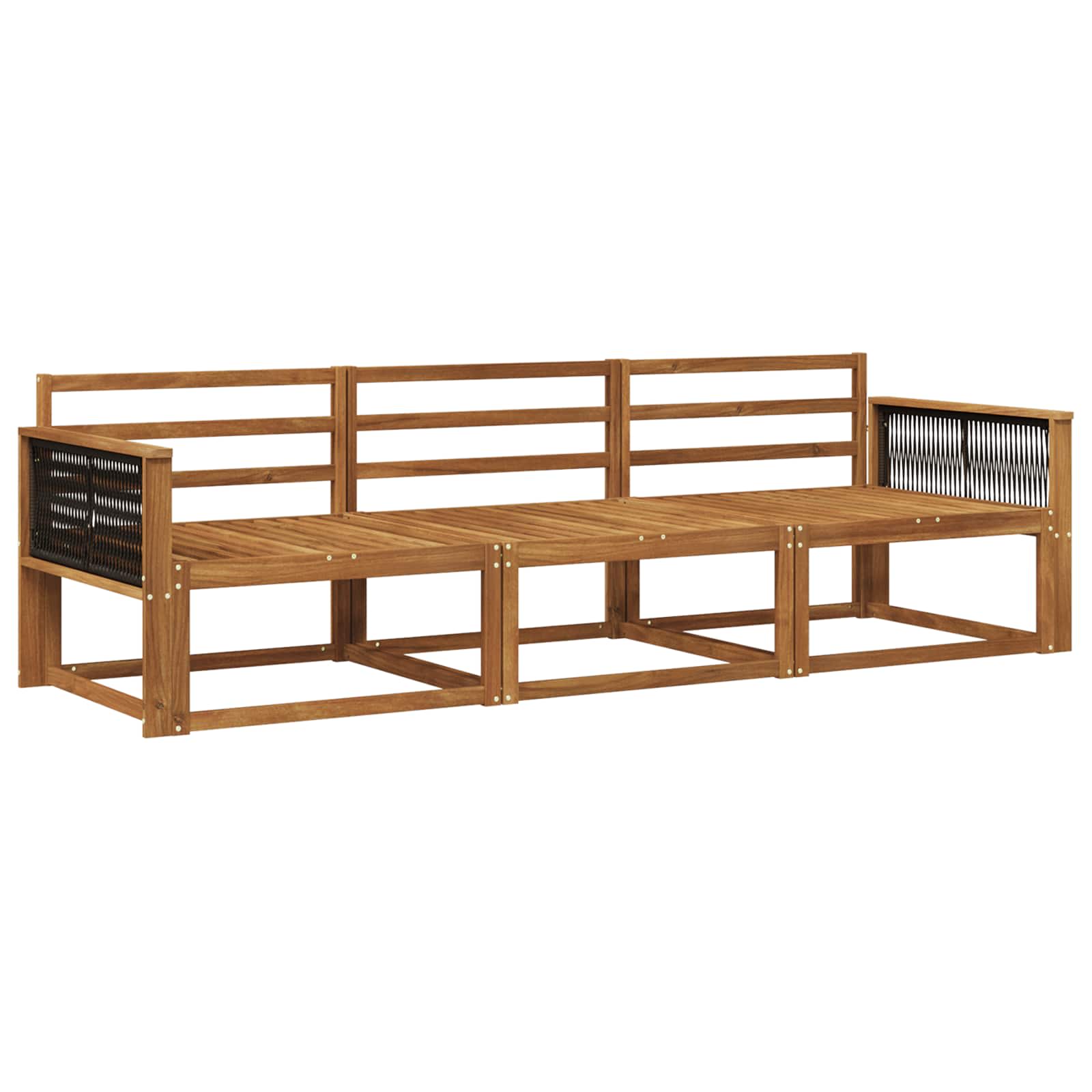 Outdoor-Sofagarnitur 3 pcs Natur Massivholz Akazie