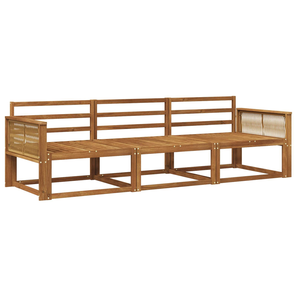 Outdoor-Sofagarnitur 3 pcs Natur Massivholz Akazie