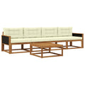 Outdoor-Sofagarnitur mit Kissen 5 pcs Natur und Creme