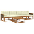 Outdoor-Sofagarnitur mit Kissen 5 pcs Natur und Creme