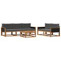 Outdoor-Sofagarnitur mit Kissen 6 pcs Natur und Anthrazit
