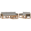 Outdoor-Sofagarnitur mit Kissen 6 pcs Natur und Hellgrau
