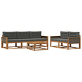 Outdoor-Sofagarnitur 6 pcs Natur und Anthrazit