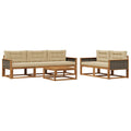 Outdoor-Sofagarnitur mit Kissen 6 pcs Natur und Beige
