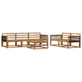 Outdoor-Sofagarnitur 6 pcs Natur Massivholz Akazie