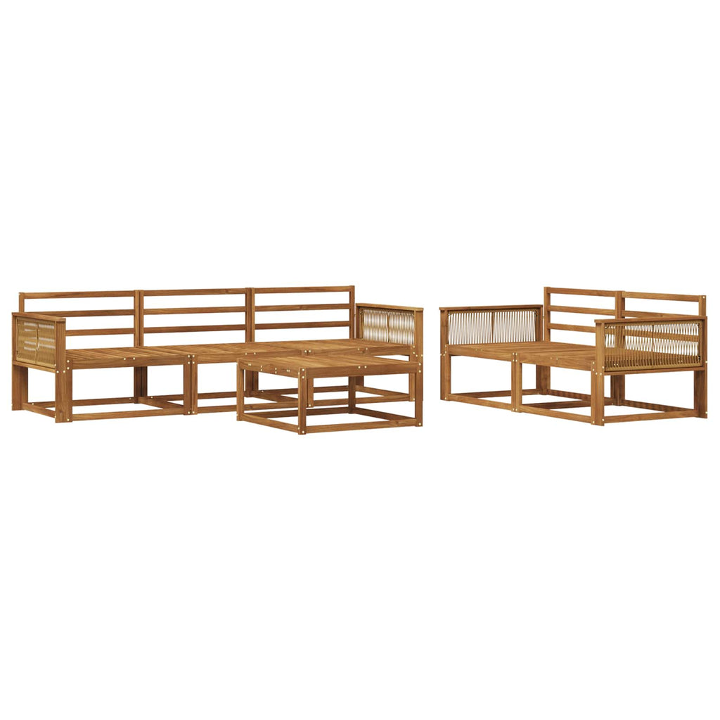 Outdoor-Sofagarnitur 6 pcs Natur Massivholz Akazie
