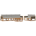 Outdoor-Sofagarnitur 7 pcs Natur und Hellgrau