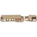 Outdoor-Sofagarnitur mit Kissen 7 pcs Natur und Beige