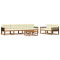 Outdoor-Sofagarnitur mit Kissen 7 pcs Natur und Creme