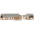Outdoor-Sofagarnitur 7 pcs Natur und Hellgrau
