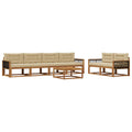 Outdoor-Sofagarnitur mit Kissen 7 pcs Natur und Beige