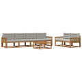 Outdoor-Sofagarnitur 7 pcs Natur und Hellgrau
