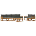 Outdoor-Sofagarnitur mit Kissen 7 pcs Natur und Anthrazit