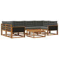 Outdoor-Sofagarnitur mit Kissen 7 pcs Natur und Anthrazit